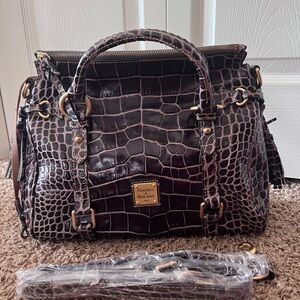 Dooney and Bourke leather croc embossed satchel